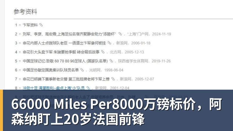 66000 Miles Per Hour66000 Miles Per8000万镑标价,阿森纳盯上20岁法国前锋
